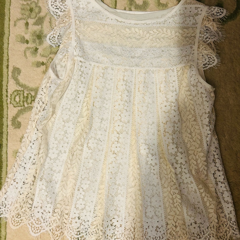 Max Studio Kids Lace Top - Cream